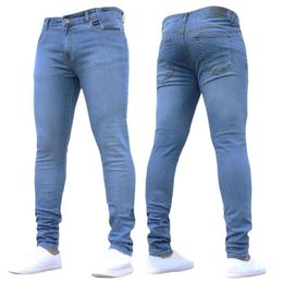 Men's Jeans Mens Pants Zipper Stretch Jeans Casual Slim Fit Trousers Male Plus Size Pencil Pants Denim Skinny Jeans for Men 230506