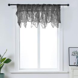 Curtain Black Window Waterfall Shower Coffee Half Kitchen Sheer Curtains 50 16in