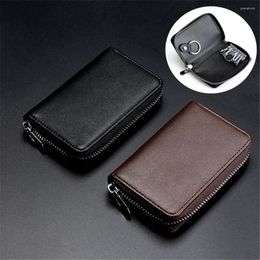 Wallets Portable PU Leather Housekeeper Holders Car Keychain Key Holder Bag Case Unisex Wallet Cover Simple Solid Colour Storage