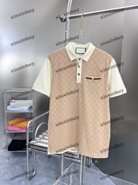 xinxinbuy Men designer Tee t shirt 23ss pocket Double letter jacquard pattern short sleeve cotton women white khaki S-XL