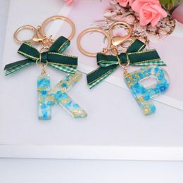 Keychains Christmas Bow Letter Women's Bag Gift Pendant Dried Flower Crystal Drop Glue English Keychain Charms