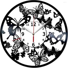 Wall Clocks Inch Butterfly Clock Silent Quartz Quality Battery Operated Vintage Record Gift Idea Anniversary Christm