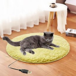 Mats Cat Bed Cushion Electric Heat Cat Blanket Pad PowerOff Protection Waterproof Usb Cat Bed Plush Sleep Mat Sofa Cushions 40*40Cm