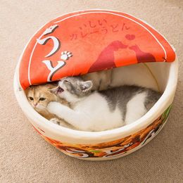 Cat Beds Noodle Dog Bed Keep Warm And Super Soft Creative Pet Nest Round For Small Cats Dogs Removable Washable