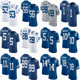 5 Anthony Richardson Jonathan Taylor Custom Football Jersey Josh Downs Quenton Nelson Darius Leonard DeForest Buckner Gardner Minshew Matt Gay Alec Pierce