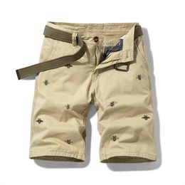 Men's Shorts Summer Casual Shorts Men Solid Colour Embroidery Pattern cargo Shorts Cotton Beach Print Shorts Men Bermuda Overalls Pocket Pants 230506