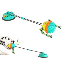 Leashes Vacuum Suction Cup Dog Toy Puppy Molar Toy Interactive Dog Toy For Aggressive Chewers Indestructible Dog Teething Chew Toy