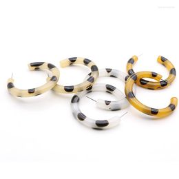 Hoop Earrings UJBOX Japanese Korean Fashion Leopard Polka Dot Women Resin Acetate Ear Jewelry Acrylic