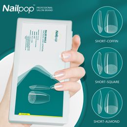 Nail Practice Display pop 552pcs Short AlmondSquareCoffin Tips Acrylic Press on s Ultrathin and Traceless Full Cover 230505