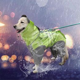 Raincoats Waterproof Dog Raincoat Reflective Dogs Rain Jacket Safety Rainwear Jumpsuit Golden Retriever Labrador Husky Big Dog Cat Hooded