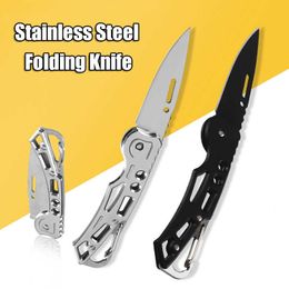 Camping Hunting Knives Outdoor Mini Knife Portable Paring Folding Knife Stainless Steel Survival Knife for Hunting Camping Fishing Fruit Cutting Tool P230506