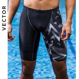 Men's swimwear Men's Swimwear Lycra Jammer Fiber New Higher Level Male Shark Skin Swimming Trunk Training Racing Swim Sun Protection P230506