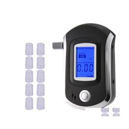 Alcoholism Test Professional Digital Breath Alcohol Tester Breathalyzer Dispaly With 11 Moutieces At6000 Lcd Display Dfdf Drop Deliv Dh5Sp