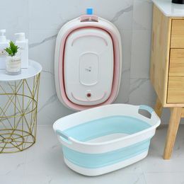 Bathtubs Baby Shower Protable Bath Tub Folding Baby Shower Bathtub W/Drain Pet Bath Tubs Safety Security Bath Accessories Storage Basket