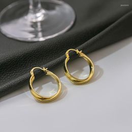 Hoop Earrings Gold Colour French Exquisite Double Circle For Women Fashion Irregular Design Aesthetic Earring Femme Party Jewellery