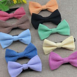 10*5cm Kids Baby Bow Ties Supplies Headdress Adjustable Children Solid Colour Party Bowtie Fashion Accessories