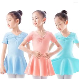 Girl Dresses 2Pcs Child Girls Swan Ballet Dance Dress Kids Gymnastics Practise Performance Wear Short/ Long Sleeve Clothes With Shorts