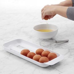 Storage Bottles Rolling Egg Holder Automatically Dispenser Space Saving Ovum Tray Stackable Ovule Container For Refrigerator Decor