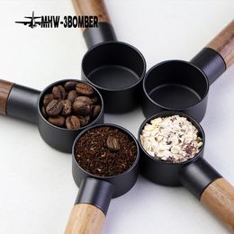 Tools Vintage Solid Wood Coffee Bean Spoon Set Chic Espresso Measuring Scoop Delicate Tea Spoons Cafe Accessories Cucharas Distributor