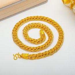 Chains Luxury Fashion Shape Leading 18K Gold Necklace Personality Yellow Men's Neck Chain Fine Jewellery Year Gifts Male