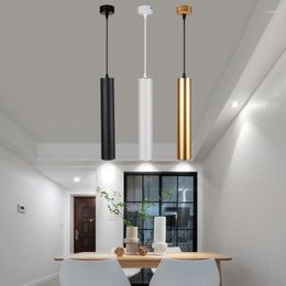 Pendant Lamps Dimmable Led Lamp Long Tube Kitchen Island Dining Room Shop Bar Decoration Cylinder Pipe Light