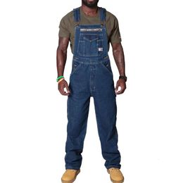 Men's Shorts Solid Color Jeans Overalls For Fashion Casual Suit High Waist Denim Jumpsuits Oversized Pants Clothing Tracksuit 230506