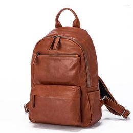 Backpack Fashion Luxury Designer Natural Genuine Leather Unisex Teenager Daily Outdoor Travel Large Capacity Laptop