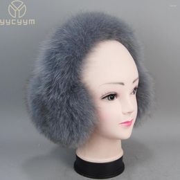 Berets Winter Earmuffs Fur Real Women Warm Gift Girlfriend 2023 Female Fluffy Soft Natural Protection Headphones Ear Warmer