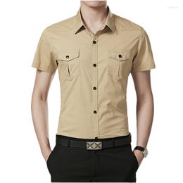 Men's Casual Shirts Men's Cotton Washable Top Tactical Goods Shirt Summer Men Outdoor Military Wear-resistant Breathable Short Sleeved