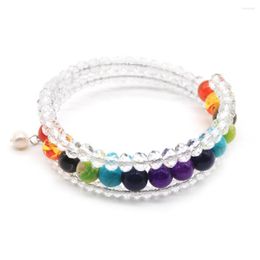 Strand Layers Gemstone And Crystal Bracelets Warp Bracelet Pearl Charm Women Bangle Party Gift Colorful Jewelry GB027