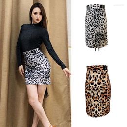 Stage Wear Latin Dance Skirt Women Leopard Slit Tassel National Standard Clothes Ballroom Practice DQS10454