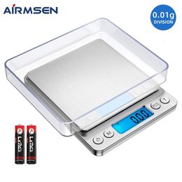 Household Scales AIRMSEN Kitchen Precise Digital Electronic Pocket Food Jewellery Diet Gramme Cooking LCD Display 0 1 0 01g 230505