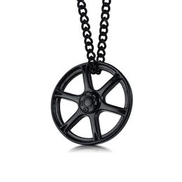 Chains 2023 Stainless Steel Tyre Pendant Colour Hip Hop Style All-match Fashion Accessories Customised For Men'Necklace