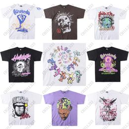 Hellstar Studios Tee Plus Size Men T-shirts Heavy Thick 100% Cotton Tops Man Vintage Oversized T-shirt Streetwear Tee Youth Tees Hellstars Big Tall Unisex Short Sleeves