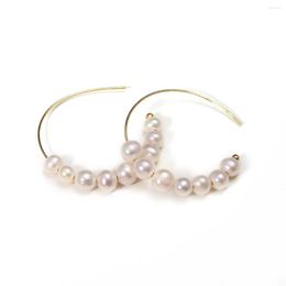 Stud Earrings 2023 Fashion Pearl Ear Dangle Bohemia C Shaped For Women Natural Freshwater Beads Rings Wedding Jewellery