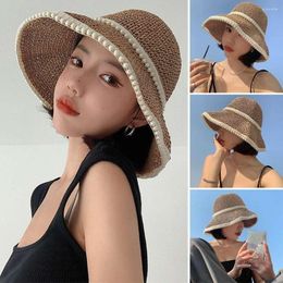 Wide Brim Hats Summer Portable Beach Cap UV Protection Sun Visor Bucket Hat Panamas Straw