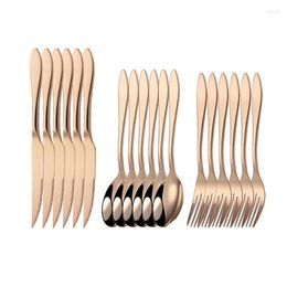 Dinnerware Sets 18 Pcs Set Stainless Steel Cutlery Forks Spoons Knifes Covered Titanium Tableware Kitchen Accessories