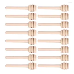 Dinnerware Sets 24 PCS Honey Dippers Bulk Coffee Syrup Wooden Stick Wand Sticks Stirrers Scoop Spoon