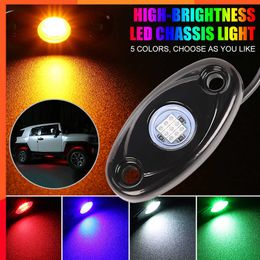 New 2pcs Waterproof Car LED Rock Lights Auto Decorative Ambient Atmosphere Lamp Professional Underglow Lights For Off-road Trucks