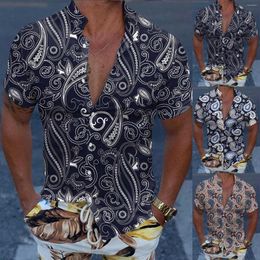 Men's T Shirts Men Casual Short Sleeve Spring Summer Turndown Neck 3D Printed Fashion Top Blouse N B Unisex Shirt