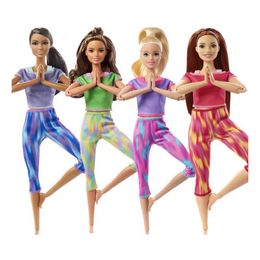 Doll Yoga Sport Figure Mini Wear Clothes DIY Kids Toys Fast Shipping Items For Doll Play House Yoga Toy Set Doll