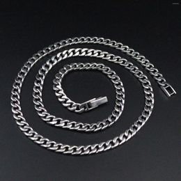 Chains Real 925 Sterling Silver Necklace For Men Curb Chain 6mmW Vintage 60cm Length