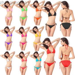 Designer Fashion Bikini Swimsuit Multicolor Solid Color Shrimp Skin Swimsuit T Shirt Tops