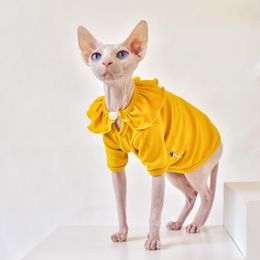 Costumes Flower Roll Collar Sphinx Hairless Cat Clothes Summer Sphynx Apparel Thin German Kitten Outfits cat clothes pet costumes