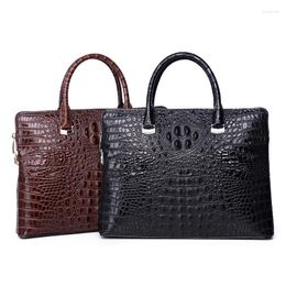 Briefcases Fashion Men's Business Briefcase Leisure Computer Handbag Genuine Leather Single Shoulder Laptop High Quality Crossbody Bag