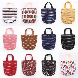 Storage Bags Reusable Portable Lunch Bag Print Picnic Shopping Female Handbag Casual Tote Children For Women Kids Shoulder