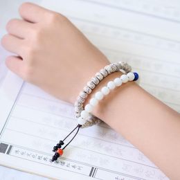 Strand Gaomi Star Moon Bodhi Hand String Male Son Buddha Beads Transfer Bracelet Female Gift White Jade Root Art