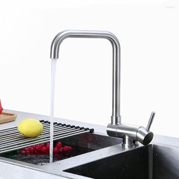 Kitchen Faucets Stainless Steel Faucet Lead Inner Window Free Folding Sink Tap 360 Degree Swivel Cold Water Mixer Single Handle