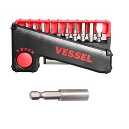 Schroevendraaier Japan VESSEL 11pcs Screwdriver Bits Set | Impact Ball Torsion Bit in Slide Case Hand Tools No.IB11