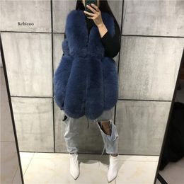 Women's Vests Women Fluffy Fur Vest Belt Thick Gilets Warm Winter Ladies Luxury Waistcoat